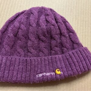 Carhartt Cable Knit Beanie in Purple